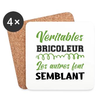 Véritable bricoleur niveau - Dessous de verre (lot de 4) - blanc - Devant