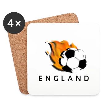 Angleterre de football - Dessous de verre (lot de 4) - blanc - Devant