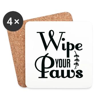 Wipe Your Paws - Untersetzer (4er-Set) - Weiß - Vorne