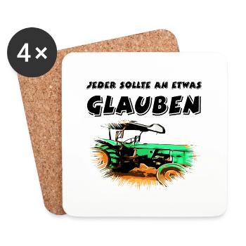 Traktor - Untersetzer (4er-Set) - Weiß - Vorne