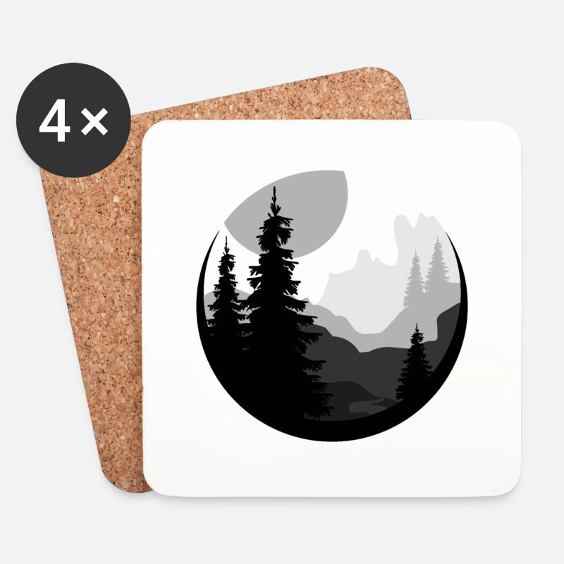 Wunderschöne Naturlandschaft - Untersetzer (4er-Set) - Weiß