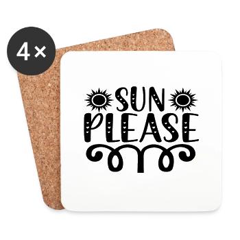 Sun Please - Untersetzer (4er-Set) - Weiß - Vorne