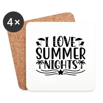 J’adore les nuits d’été - Dessous de verre (lot de 4) - blanc - Devant