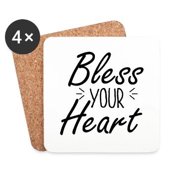 Bless Your Heart - Untersetzer (4er-Set) - Weiß - Vorne
