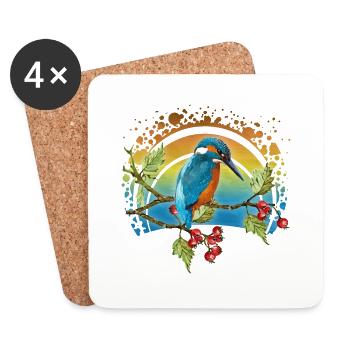 Colorful bird - Coasters (set of 4) - white - Front