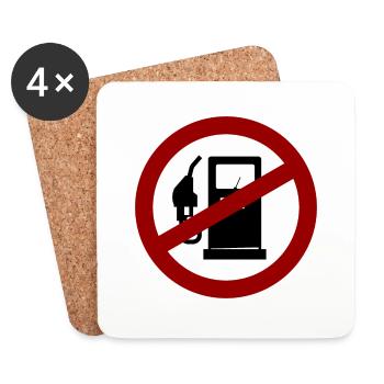 No more gasoline - Dessous de verre (lot de 4) - blanc - Devant