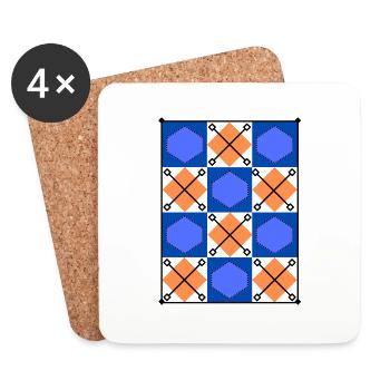 Lignes et formes - Dessous de verre (lot de 4) - blanc - Devant