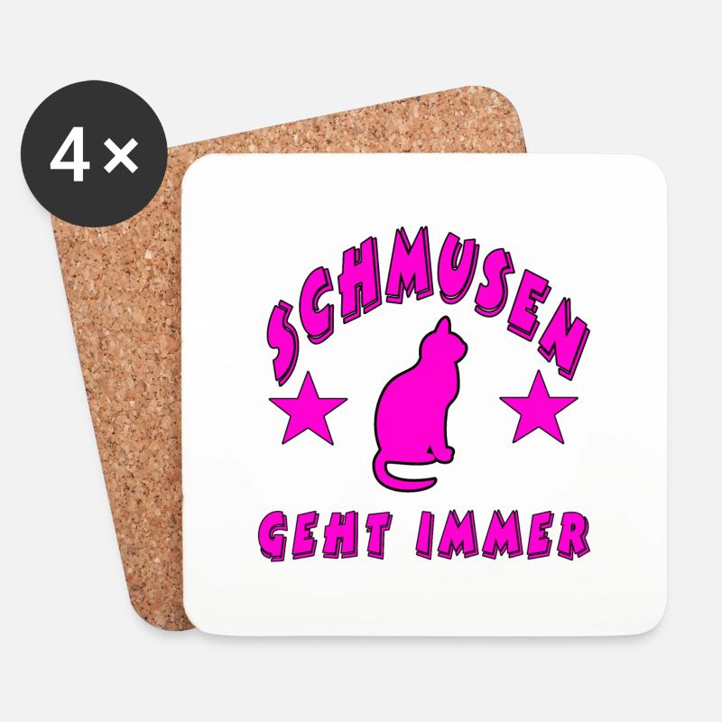Katze - Untersetzer (4er-Set) - Weiß