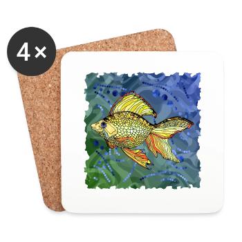 Poisson - Dessous de verre (lot de 4) - blanc - Devant