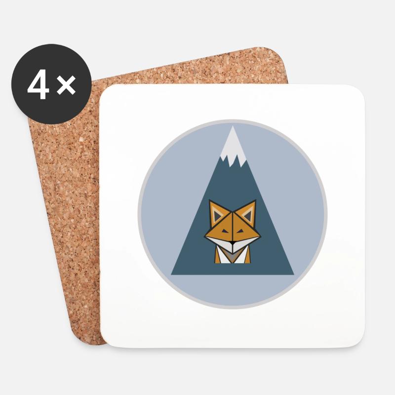 The Mountain Calls: Mountain Fox - Coasters (set of 4) - white