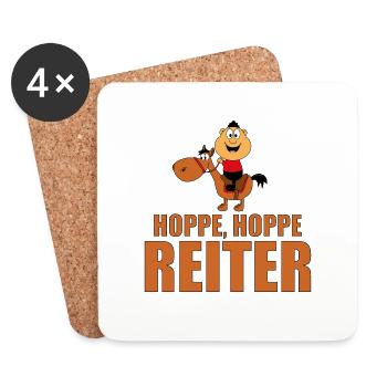 HOPPE, HOPPE REITER - REITEN - PFERD - TIERISCH - Untersetzer (4er-Set) - Weiß - Vorne