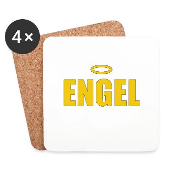 ENGEL - HIMMEL - HEILIGENSCHEIN - Untersetzer (4er-Set) - Weiß - Vorne