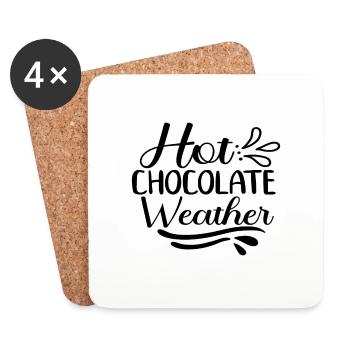 Temps de chocolat chaud - Dessous de verre (lot de 4) - blanc - Devant
