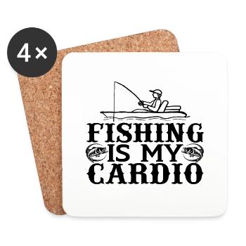 Fishing is my Cardio - Untersetzer (4er-Set) - Weiß - Vorne