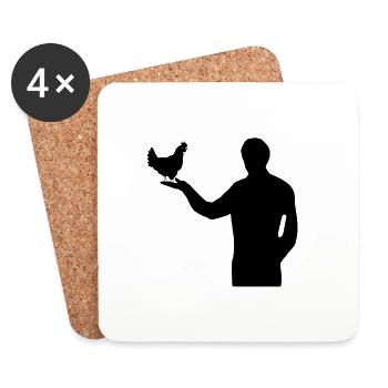 Ferme - Dessous de verre (lot de 4) - blanc - Devant