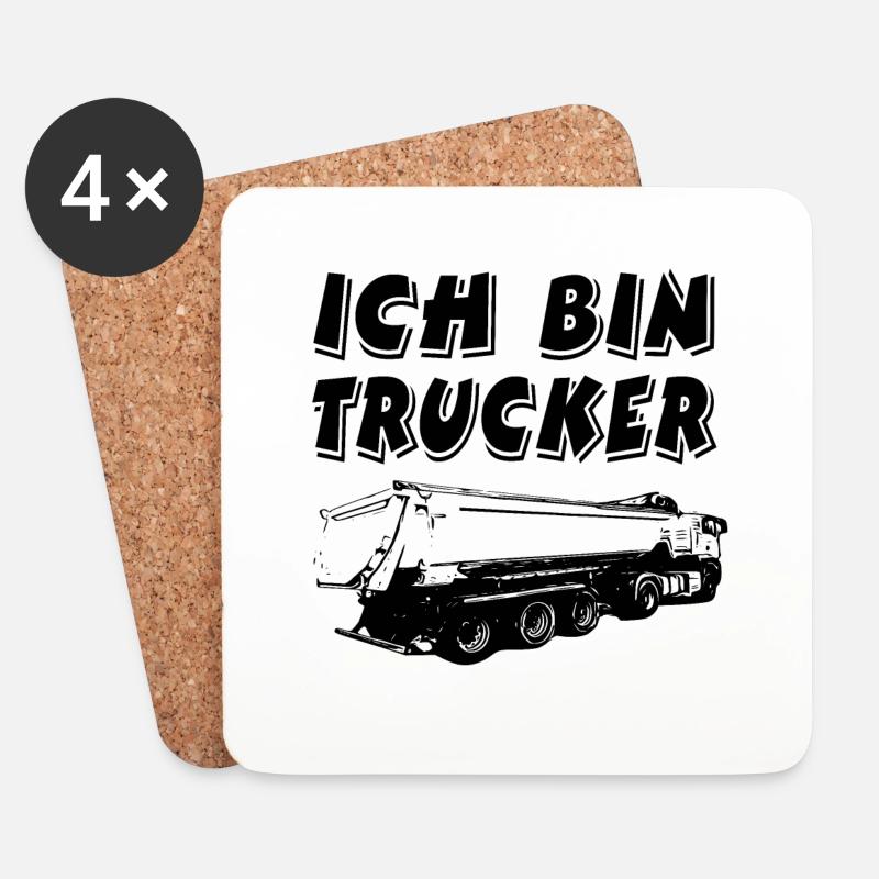 Trucker - Untersetzer (4er-Set) - Weiß