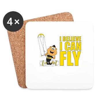 I BELIEVE I CAN FLY - KITE - KITESURFER - SPORT - Untersetzer (4er-Set) - Weiß - Vorne