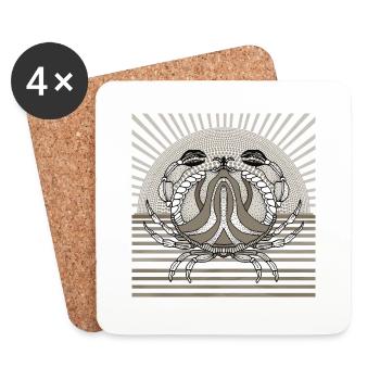 Crab - Coasters (set of 4) - white - Front
