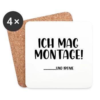 Ich mag Montage und Ironie - Untersetzer (4er-Set) - Weiß - Vorne