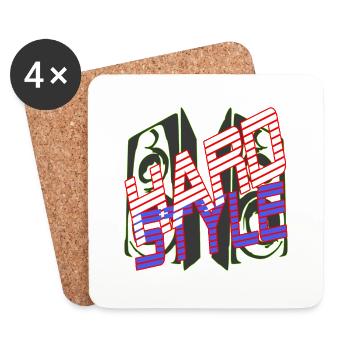 Hardstyle with speakers - Coasters (set of 4) - white - Front