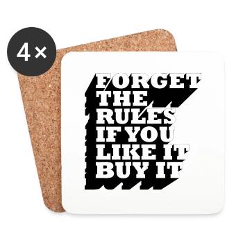 forget the rules noir et blanc - Dessous de verre (lot de 4) - blanc - Devant