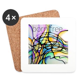20220922 215705 Born free I Cooles Chemise du nouveau - Dessous de verre (lot de 4) - blanc - Devant