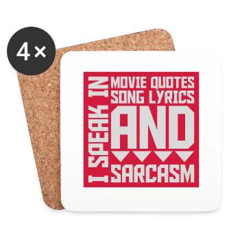 speak lyrics and sarcasm - Coasters (set of 4) - white - Front