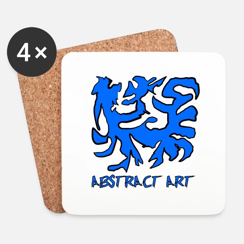 Abstrakte Kunst in Blau - Untersetzer (4er-Set) - Weiß