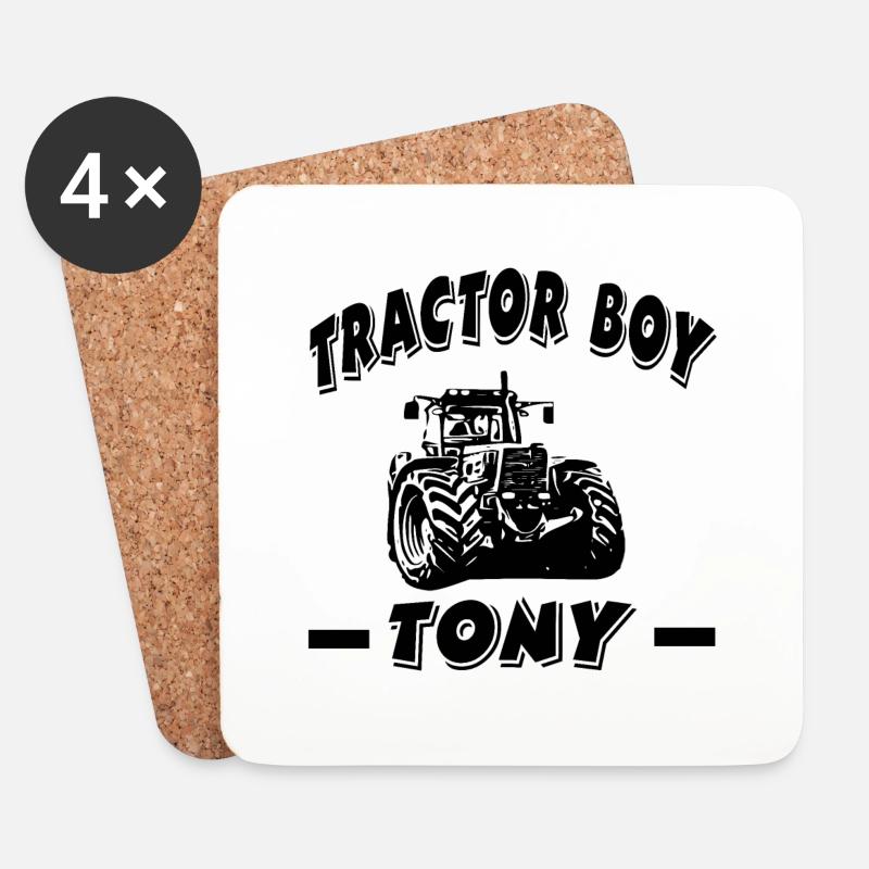 Traktor - Untersetzer (4er-Set) - Weiß