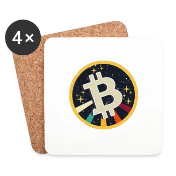Bitcoin logo - Dessous de verre (lot de 4) - blanc - Devant