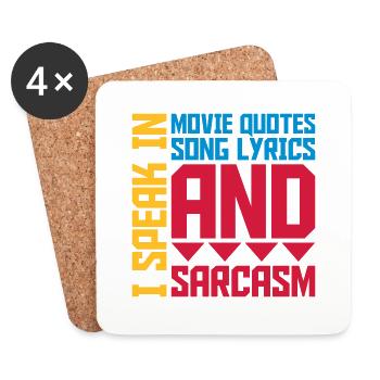 speak lyrics and sarcasm - Coasters (set of 4) - white - Front