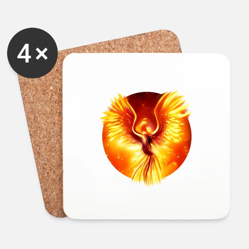 Phoenix - Untersetzer (4er-Set) - Weiß