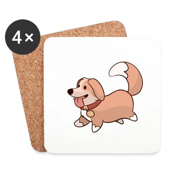Cute dog - Coasters (set of 4) - white - Front