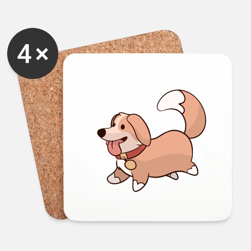 Süßer Hund - Untersetzer (4er-Set) - Weiß