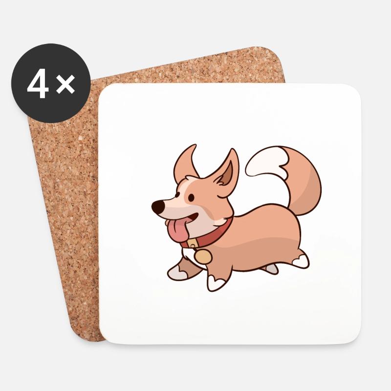 Süßer Hund - Untersetzer (4er-Set) - Weiß