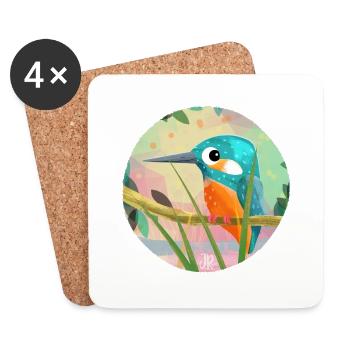Kingfisher - Coasters (set of 4) - white - Front