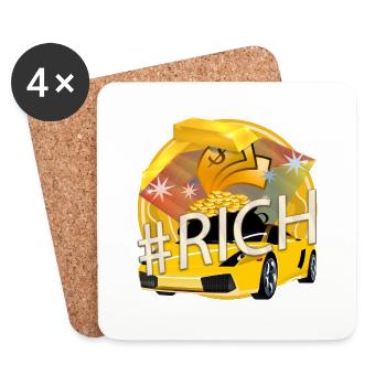 RICH REICH - #Rich #Reich - Untersetzer (4er-Set) - Weiß - Vorne