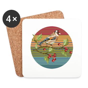 Bunter Vogel - Untersetzer (4er-Set) - Weiß - Vorne