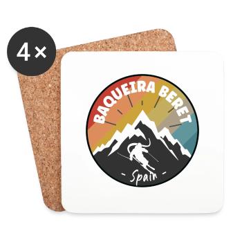 Skiing In Baqueira Beret - Spain - Coasters (set of 4) - white - Front