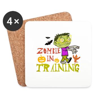 Zombie in Training Halloween - Untersetzer (4er-Set) - Weiß - Vorne