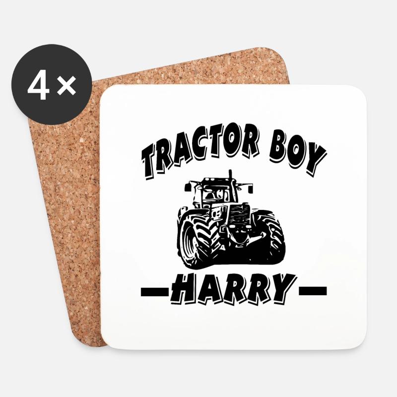 Traktor - Untersetzer (4er-Set) - Weiß