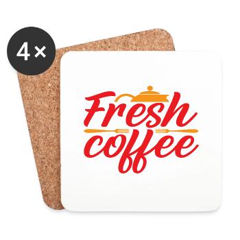 Fresh Coffee - Coasters (set of 4) - white - Front