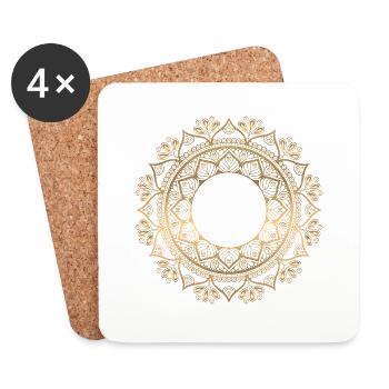 MANDALA 008 - Dessous de verre (lot de 4) - blanc - Devant