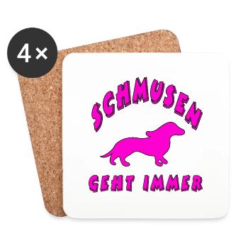 Dackel - Untersetzer (4er-Set) - Weiß - Vorne