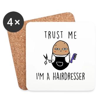 TRUST ME IM A HAIRDRESSER - Untersetzer (4er-Set) - Weiß - Vorne