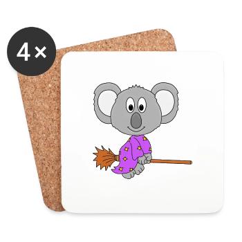 HEXE - KOALA - HALLOWEEN - TIER - KIND - BABY - Untersetzer (4er-Set) - Weiß - Vorne