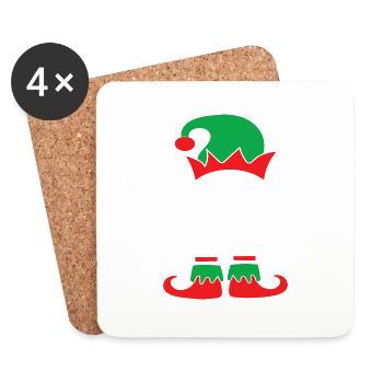 I ́m the always late Elf Christmas - Coasters (set of 4) - white - Front