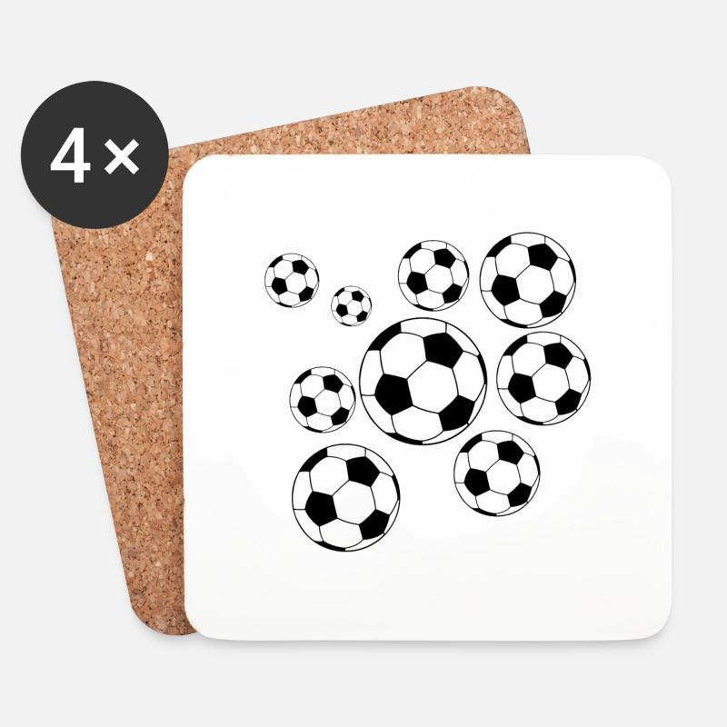 Fussball - Untersetzer (4er-Set) - Weiß