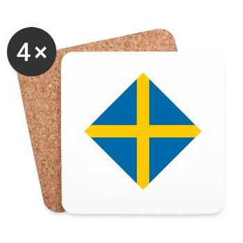 Sweden - Coasters (set of 4) - white - Front