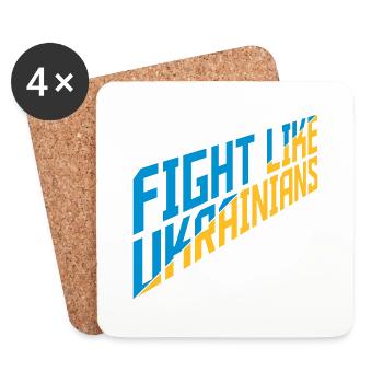 fight like ukrainians quote - Coasters (set of 4) - white - Front